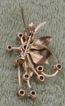 Rhinestone Leaf Brooch Pin