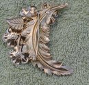 Emmons Rhinestone Leaf pin brooch