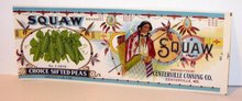 Squaw Sifted Peas Can Label