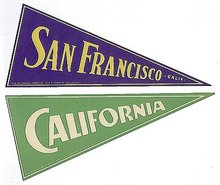 old San FRANSICO ~ CA Pennant Luggage labels