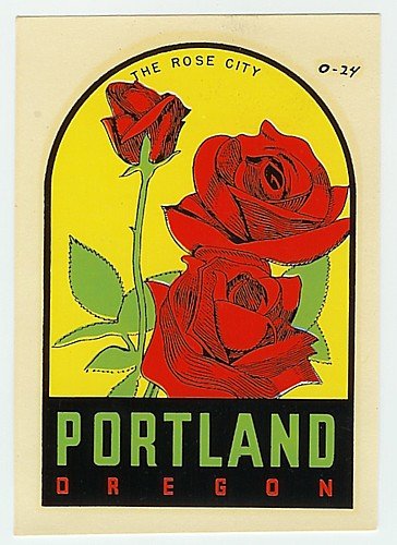Vintage Portland Oregon Water Dip Decal Sign