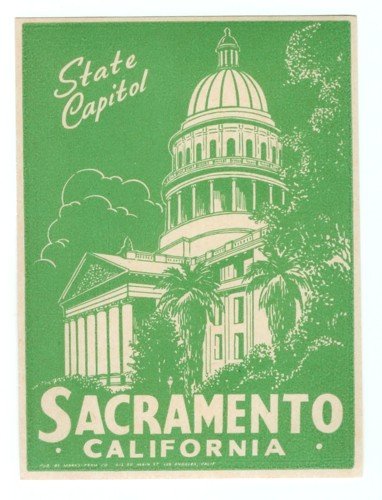 Sacramento CA Luggage Label