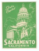 Sacramento CA Luggage Label