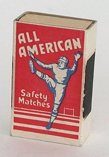 American Football Wooden Matches Matchbox