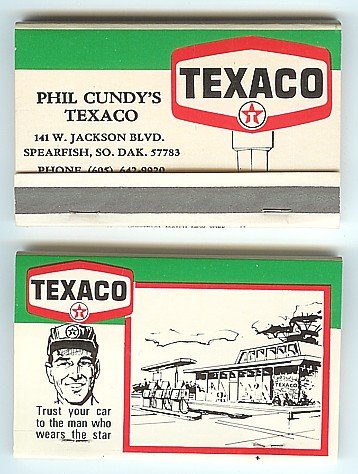 old vintage TEXACO oil MATCHBOOK full