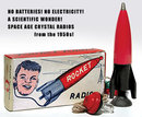 old vintage CRYSTAL ROCKET RADIO mini toy kit