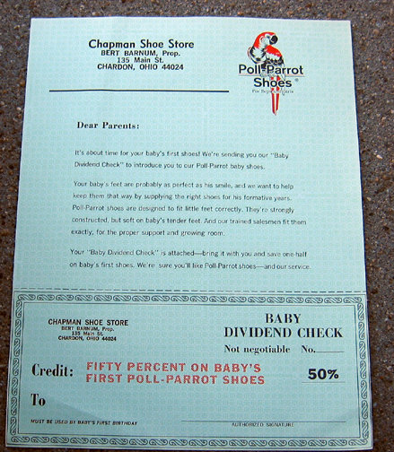 Old Vintage POLL PARROT advertising letter