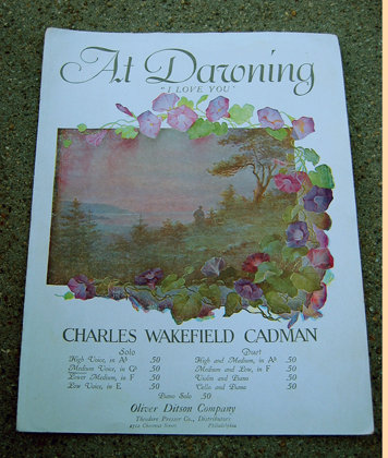 old vintage AT DAWNING floral music cover