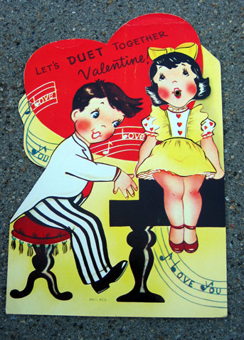 old vintage 1940s VALENTINES DAY card