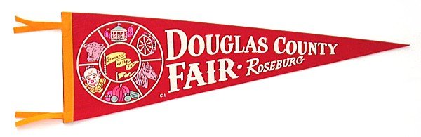 old vintage 1950s DOUGLAS COUNTY FAIR felt pennant