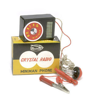 old vintage 1950s TINY CRYSTAL RADIO