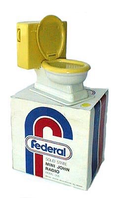 VINTAGE TOILET RADIO TOY IN BOX 1960S