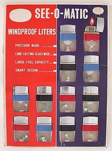 12 See-O-Matic Lighters on Store Display Card