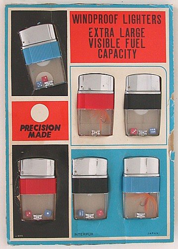 old vintage CLEAR VIEW LIGHTERS store DISPLAY
