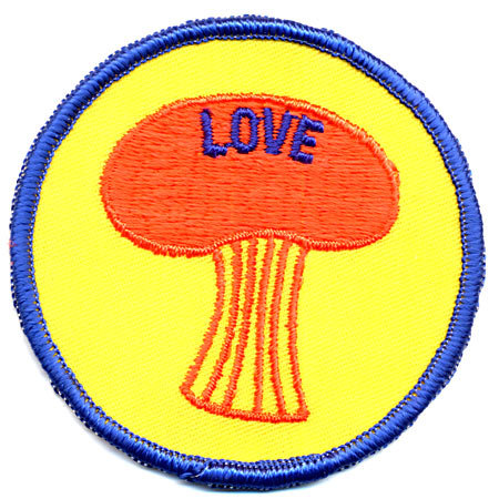 old vintage 1960s 'SHROOM LOVE patch ~ mushroom