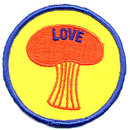 old vintage 1960s 'SHROOM LOVE patch ~ mushroom