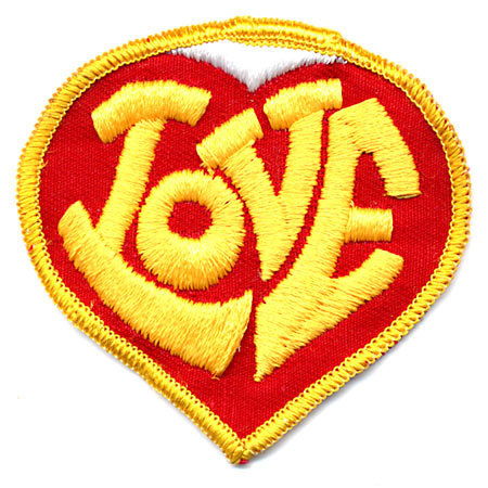 old vintage LOVE heart PATCH ~ nos hippie