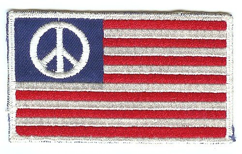 old vintage USA PEACE FLAG patch ~ 1960s hippy