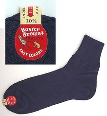 old vintage NAVY BLUE BUSTER BROWN SOCKS NOS