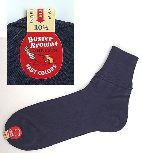 old vintage NAVY BLUE BUSTER BROWN SOCKS NOS