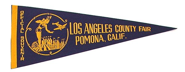 old vintage LA carnival COUNTY FAIR Pennant