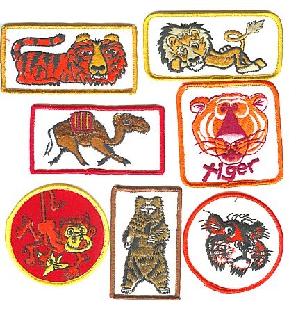 old vintage CIRCUS CARNIVAL PATCHES