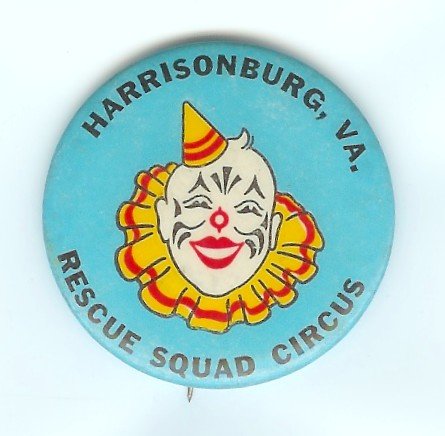 old vintage RESCUE SQUAD CLOWN CIRCUS pin