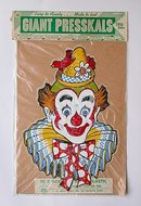 old vintage GIANT PRESSKAL CLOWN decal sign