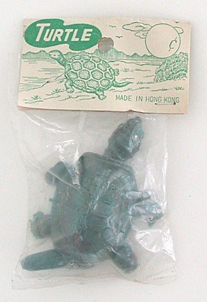 old vintage PLASTIC GREEN BABY TURTLE toy