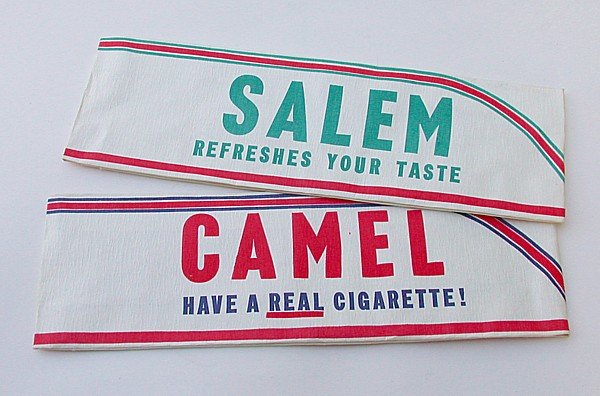 2 old vintage SALEM CAMEL concession stand hats
