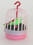 old vintage BIRD IN CAGE hanging toy ornament