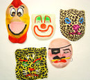 5 old vintage HALLOWEEN GAUZE MASKS ~ 1940s