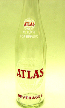 old vintage 1960's ATLAS ACL Painted Soda Bottle