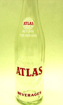 old vintage 1960's ATLAS ACL Painted Soda Bottle