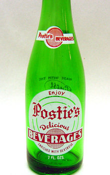 old vintage 1960s POSTIE's ACL Soda Bottle