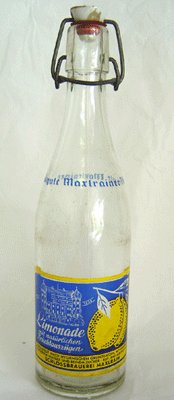 OLD Vintage German ACL Painted Limonade Bottle