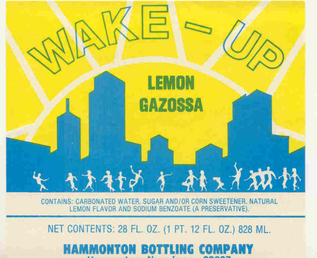 old vintage WAKE-UP LEMON GAZOSSA label