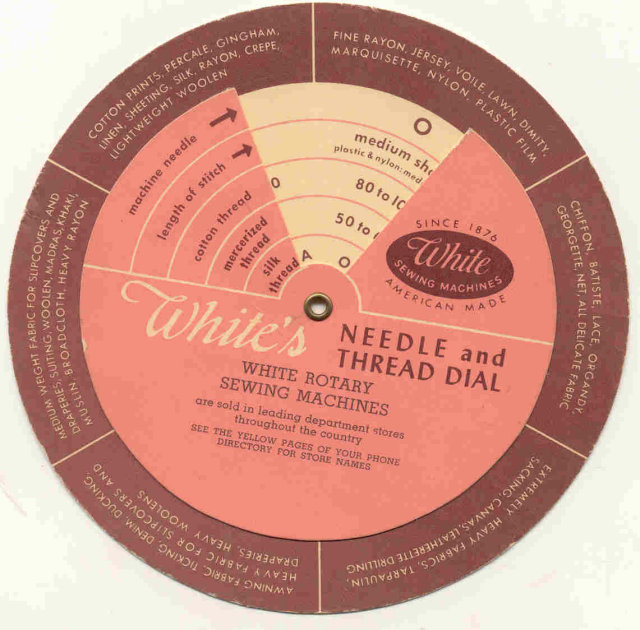 old vintage WHITE'S NEEDLE THREAD AD dial