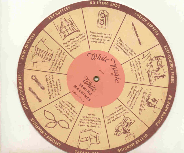 old vintage WHITE'S NEEDLE THREAD AD dial