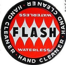 old vintage FLASH HAND CLEANER TIN 1950