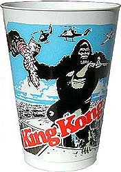 old vintage 1976 KING KONG MOVIE PLASTIC CUP