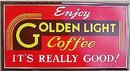 Golden Light Coffee Metal Sign