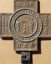 Spanish American War Cast Iron Cemetary Cross