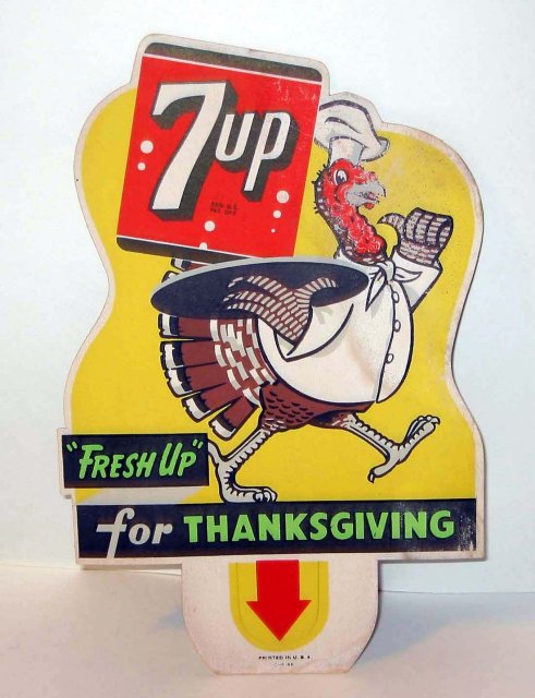 7UP Thanksgiving Sign 1948