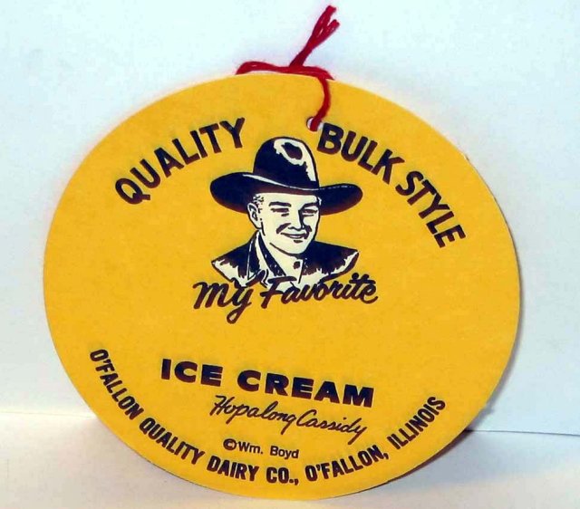 old vintage HOPALONG CASSIDY ICE CREAM sign