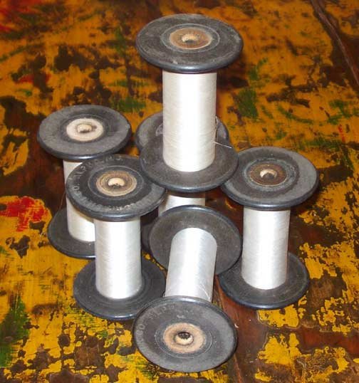 old vintage WOOL MILL SILK SPOOL bobbin