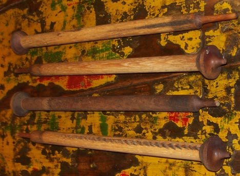 old vintage 1930s WOOL MILL BOBBIN long spindle