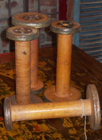 WOOL MILL BOBBIN / large metal