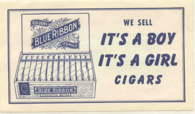 Blue Ribbon Cigar Sign Baby Shower