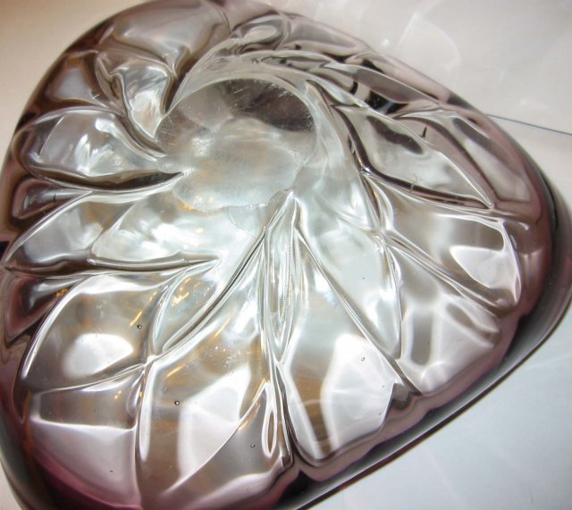 vintage MULBERRY FACETED GLASS ashtray dish